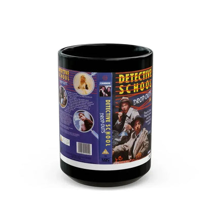 DETECTIVE SCHOOL DROP OUTS (VHS COVER) - Black Coffee Mug 15oz - Go Mug Yourself
