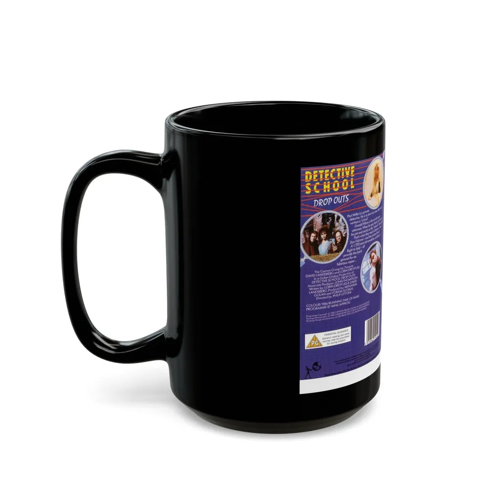 DETECTIVE SCHOOL DROP OUTS (VHS COVER) - Black Coffee Mug-Go Mug Yourself