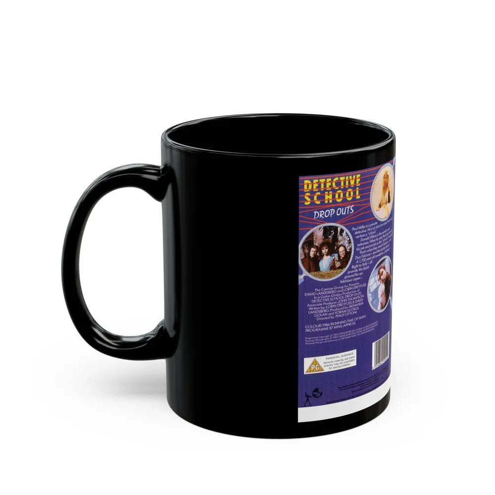 DETECTIVE SCHOOL DROP OUTS (VHS COVER) - Black Coffee Mug-Go Mug Yourself