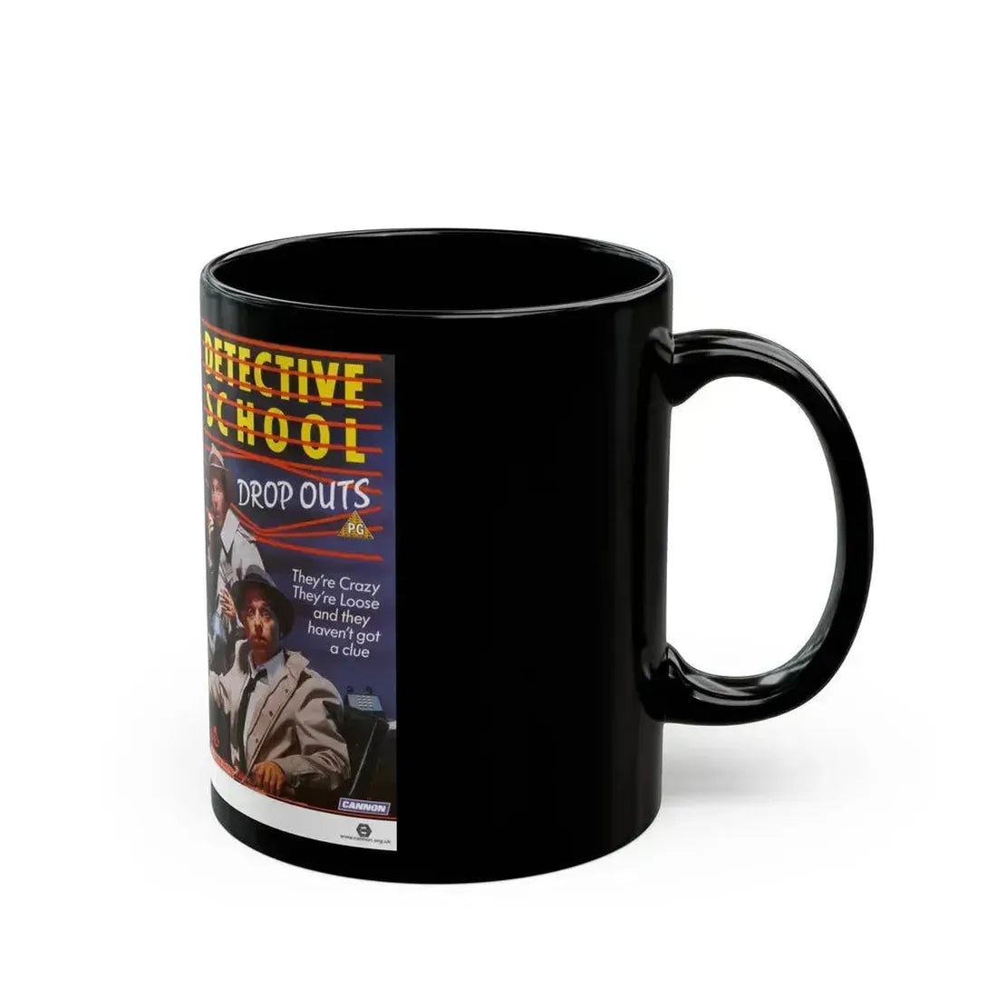 DETECTIVE SCHOOL DROP OUTS (VHS COVER) - Black Coffee Mug - Go Mug Yourself