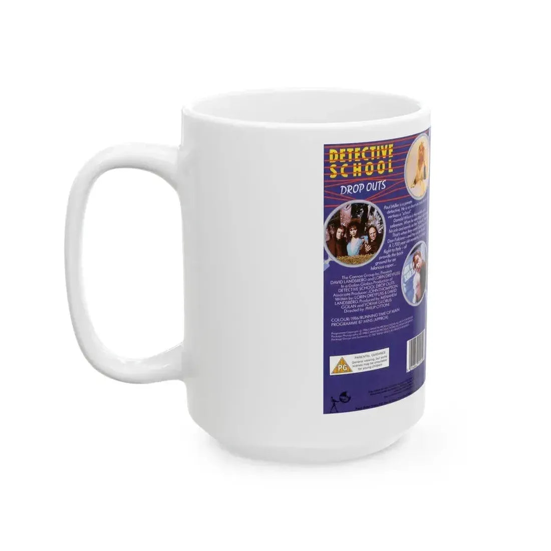 DETECTIVE SCHOOL DROP OUTS (VHS COVER) - White Coffee Mug - Go Mug Yourself