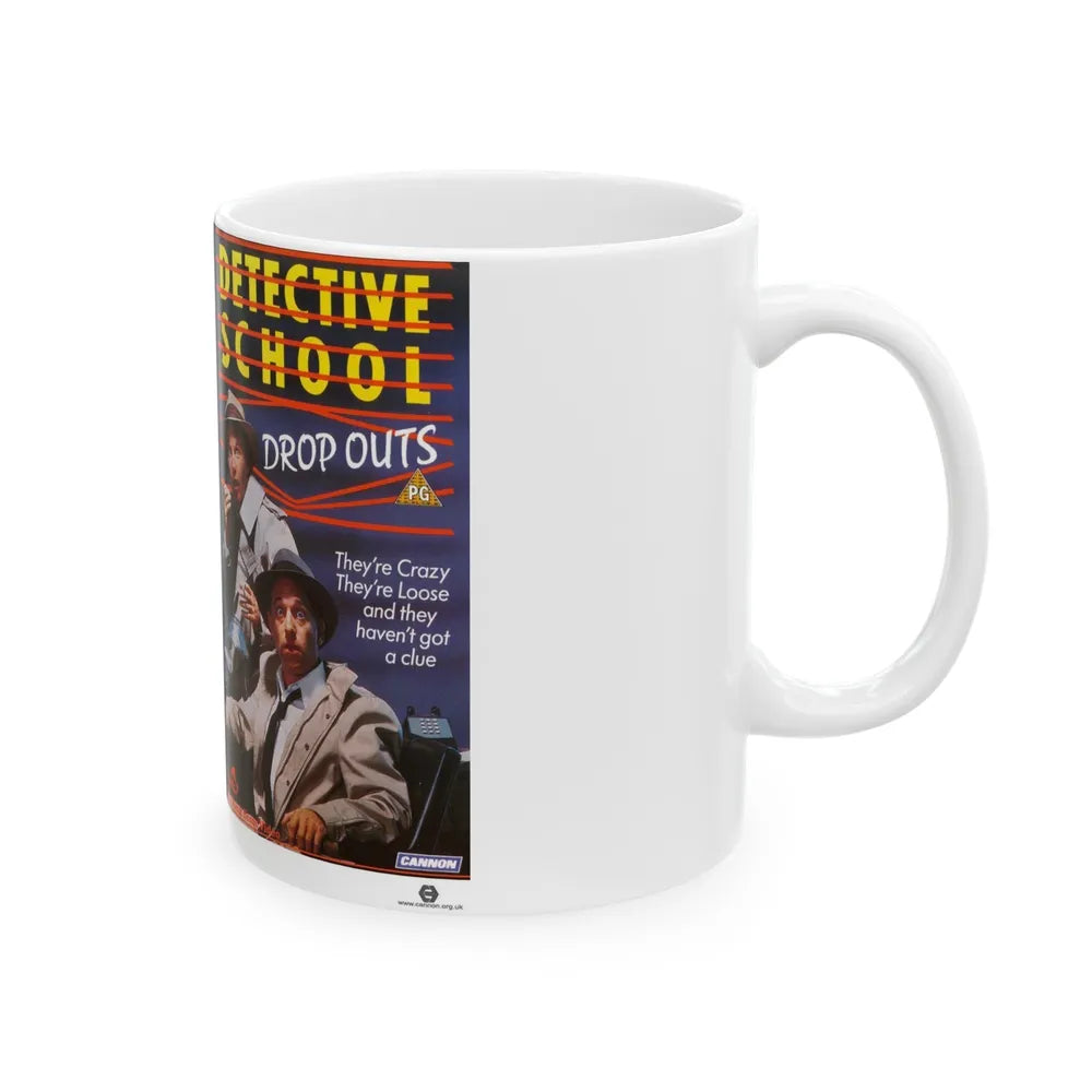 DETECTIVE SCHOOL DROP OUTS (VHS COVER) - White Coffee Mug-Go Mug Yourself