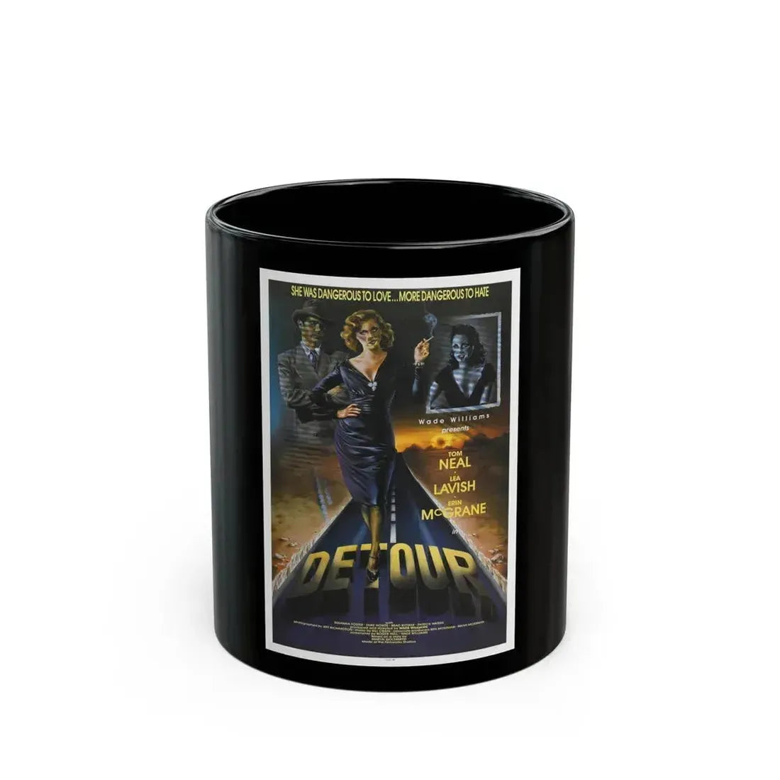 DETOUR 1945 Movie Poster - Black Coffee Mug 11oz - Go Mug Yourself