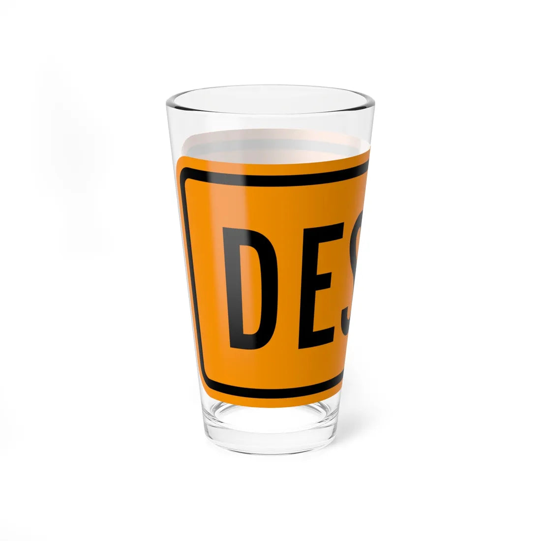 Detour plate es (Puerto Rico) (Road Sign) Pint Glass 16oz - Go Mug Yourself