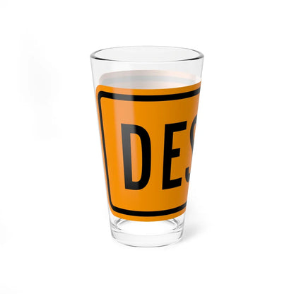 Detour plate es (Puerto Rico) (Road Sign) Pint Glass 16oz - Go Mug Yourself