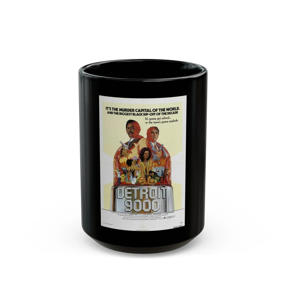 DETROIT 9000 1973 Movie Poster - Black Coffee Mug-15oz-Go Mug Yourself