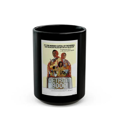 DETROIT 9000 1973 Movie Poster - Black Coffee Mug 15oz - Go Mug Yourself