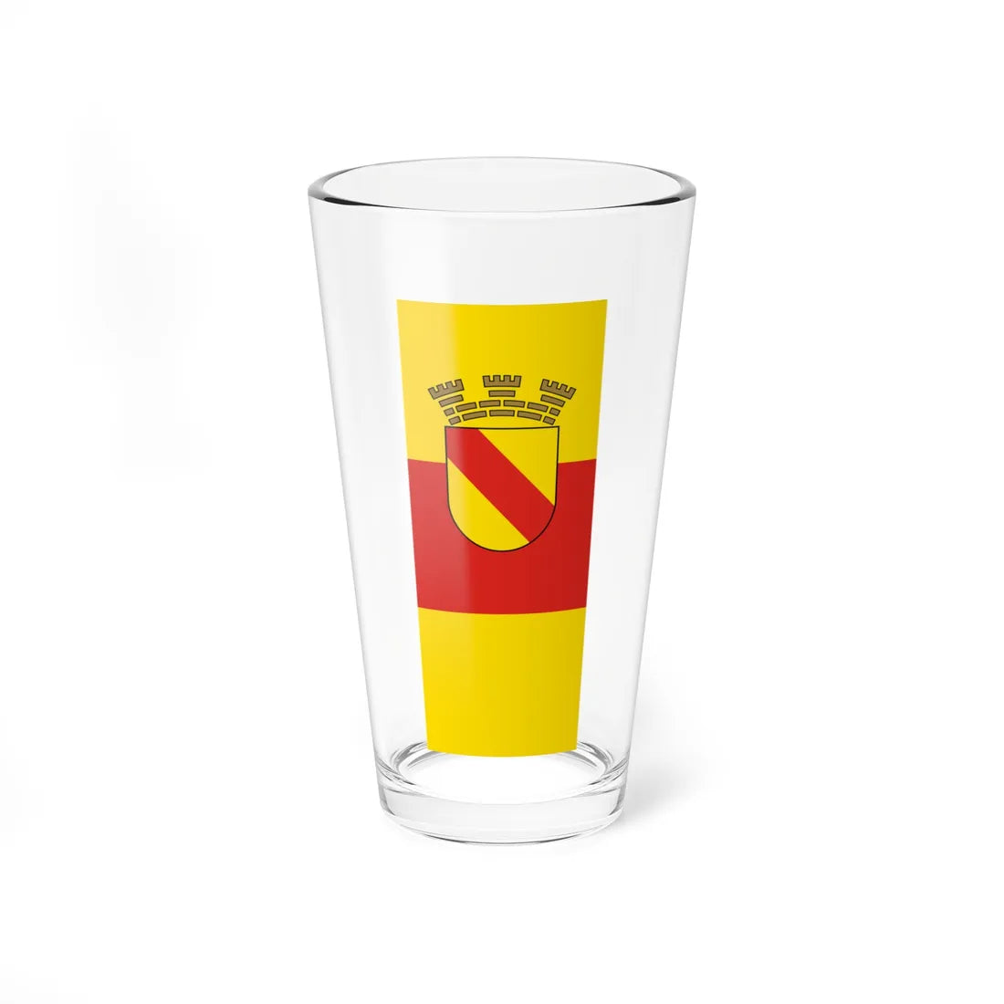 DEU Baden-Baden Flag vertical (Germany) Pint Glass 16oz 16oz - Go Mug Yourself