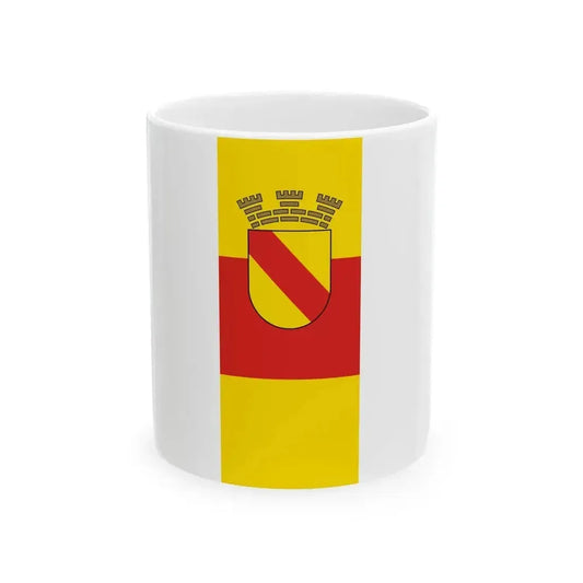 DEU Baden-Baden Flag vertical (Germany) White Coffee Mug 11oz - Go Mug Yourself
