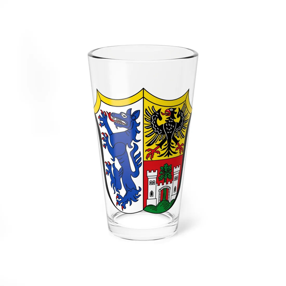DEU Landkreis Traunstein COA (Germany) (Coat of Arms) Pint Glass 16oz 16oz - Go Mug Yourself