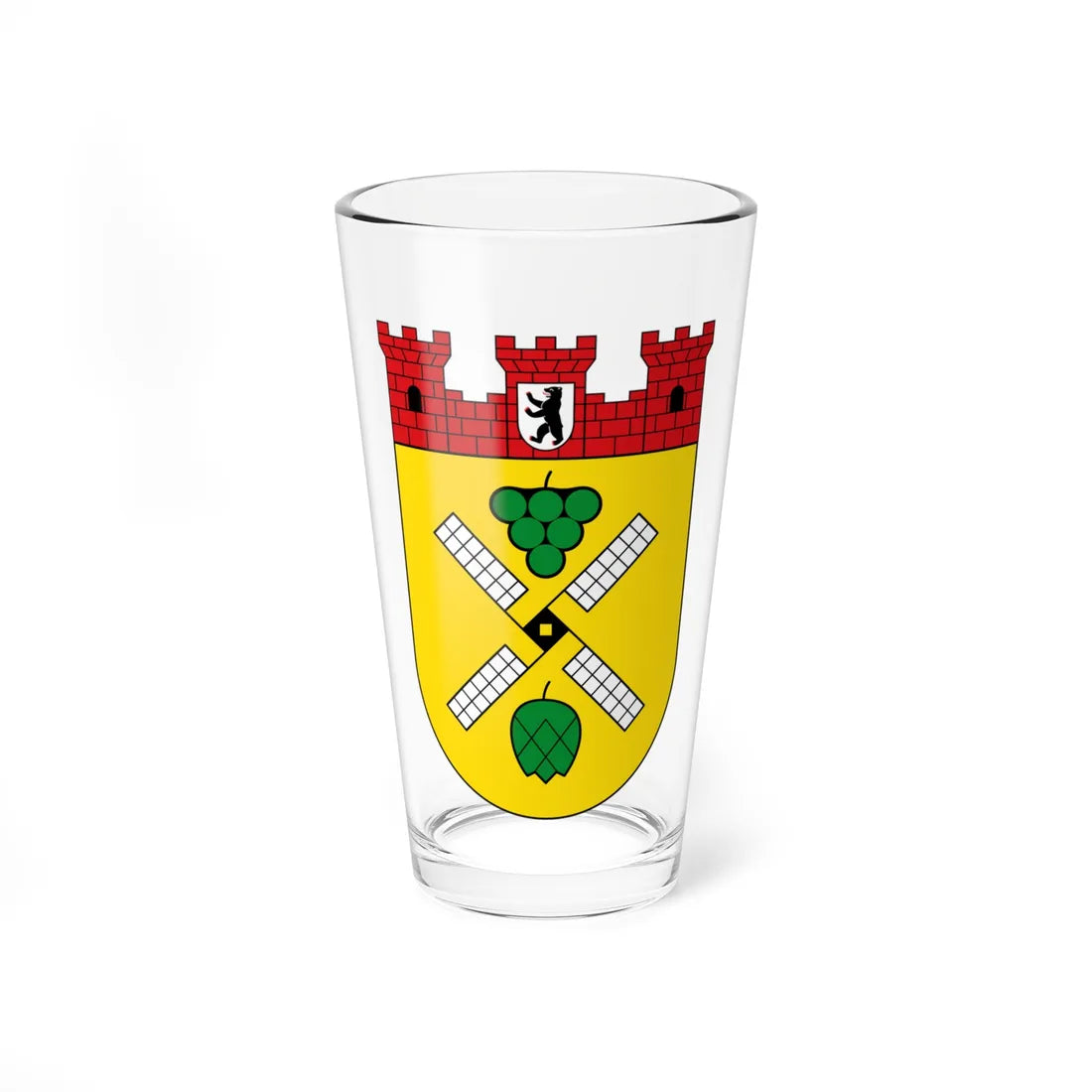 DEU Prenzlauer Berg Bezirk COA (Germany) (Coat of Arms) Pint Glass 16oz 16oz - Go Mug Yourself