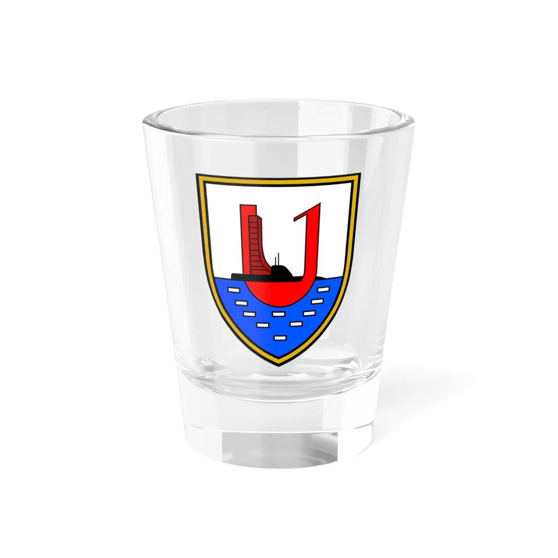 DEU Ubootgeschwader 1 CoA (Germany) (Coat of Arms) Shot Glass 1.5oz 1.5oz - Go Mug Yourself