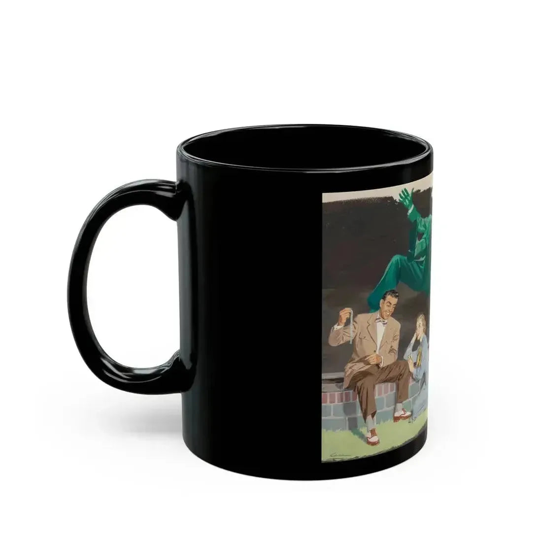 Devil and Angel, American Weekly Magazine interior illustration, 1951 - Black Coffee Mug - Go Mug Yourself
