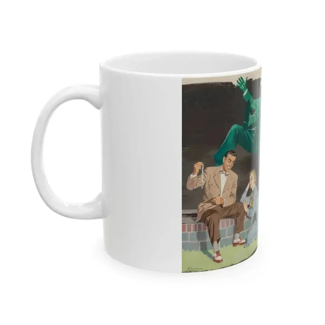Devil and Angel, American Weekly Magazine interior illustration, 1951 - White Coffee Mug - Go Mug Yourself