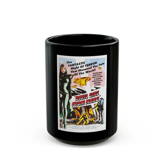 DEVIL GIRL FROM MARS 1954 Movie Poster - Black Coffee Mug 15oz - Go Mug Yourself