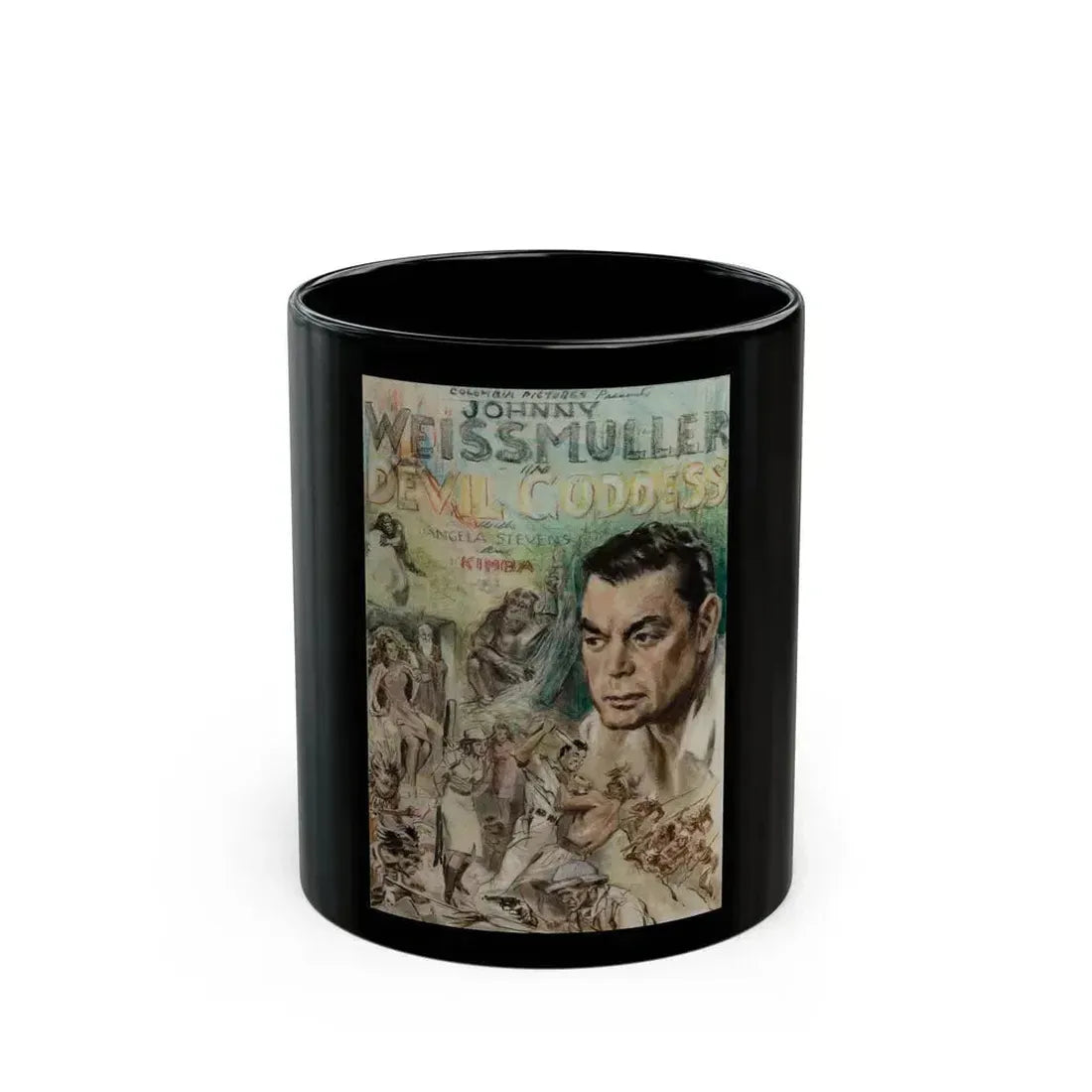 Devil Goddess, two movie poster illustrations - Black Coffee Mug 11oz - Go Mug Yourself