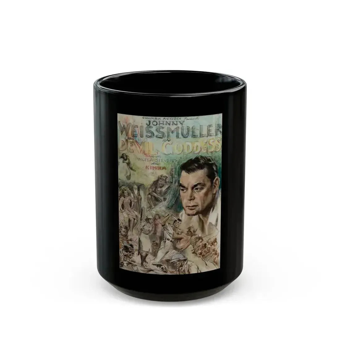 Devil Goddess, two movie poster illustrations - Black Coffee Mug 15oz - Go Mug Yourself
