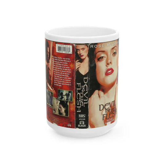 DEVIL IN THE FLESH (VHS COVER) - White Coffee Mug-15oz-Go Mug Yourself