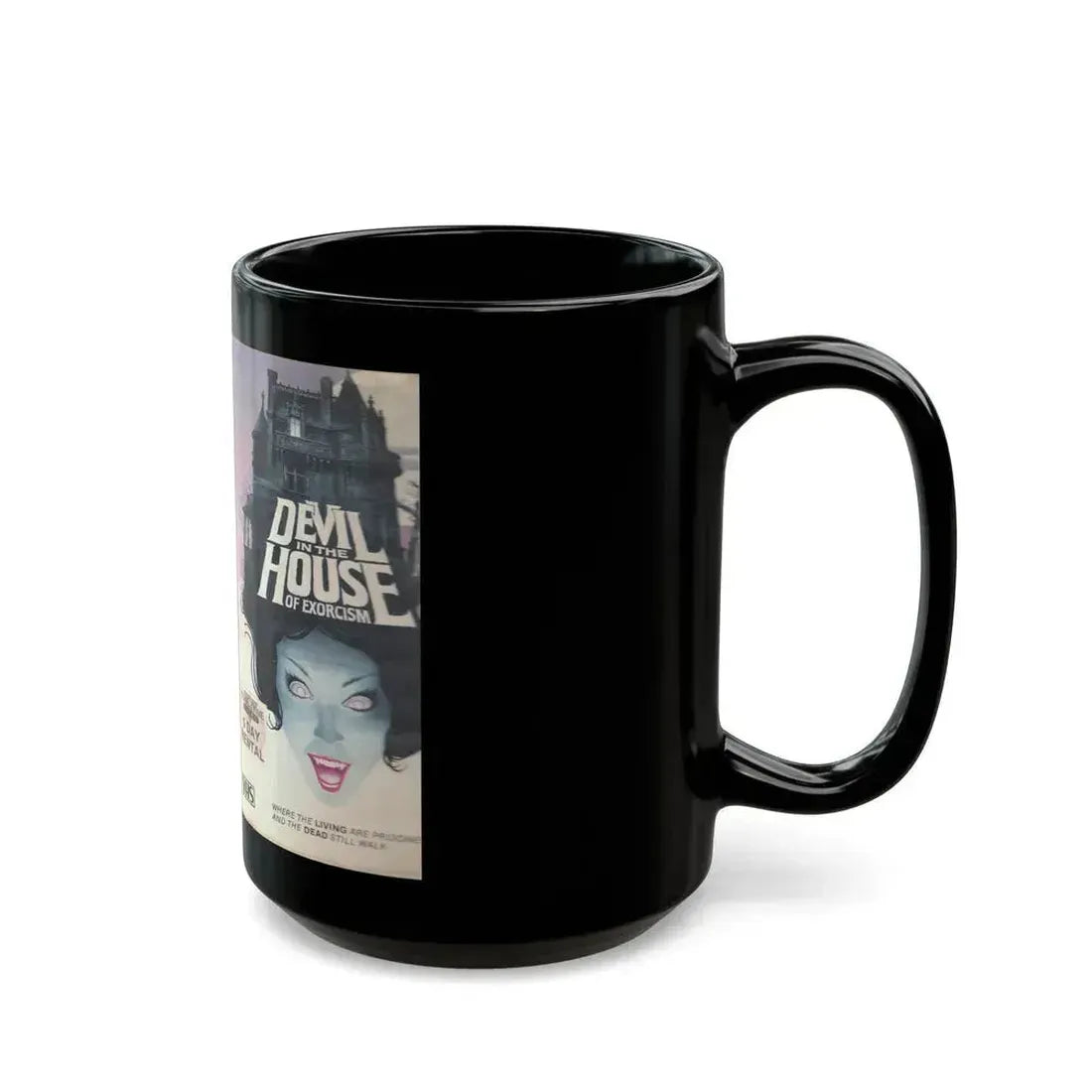 DEVIL IN THE HOUSE OF EXORCISM STAR TIME VIDEO (VHS COVER) - Black Coffee Mug - Go Mug Yourself