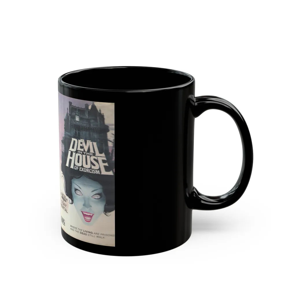 DEVIL IN THE HOUSE OF EXORCISM STAR TIME VIDEO (VHS COVER) - Black Coffee Mug-Go Mug Yourself