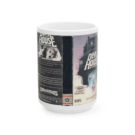 DEVIL IN THE HOUSE OF EXORCISM STAR TIME VIDEO (VHS COVER) - White Coffee Mug-15oz-Go Mug Yourself