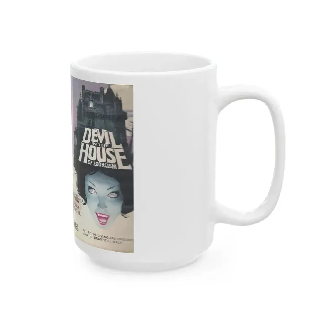 DEVIL IN THE HOUSE OF EXORCISM STAR TIME VIDEO (VHS COVER) - White Coffee Mug - Go Mug Yourself