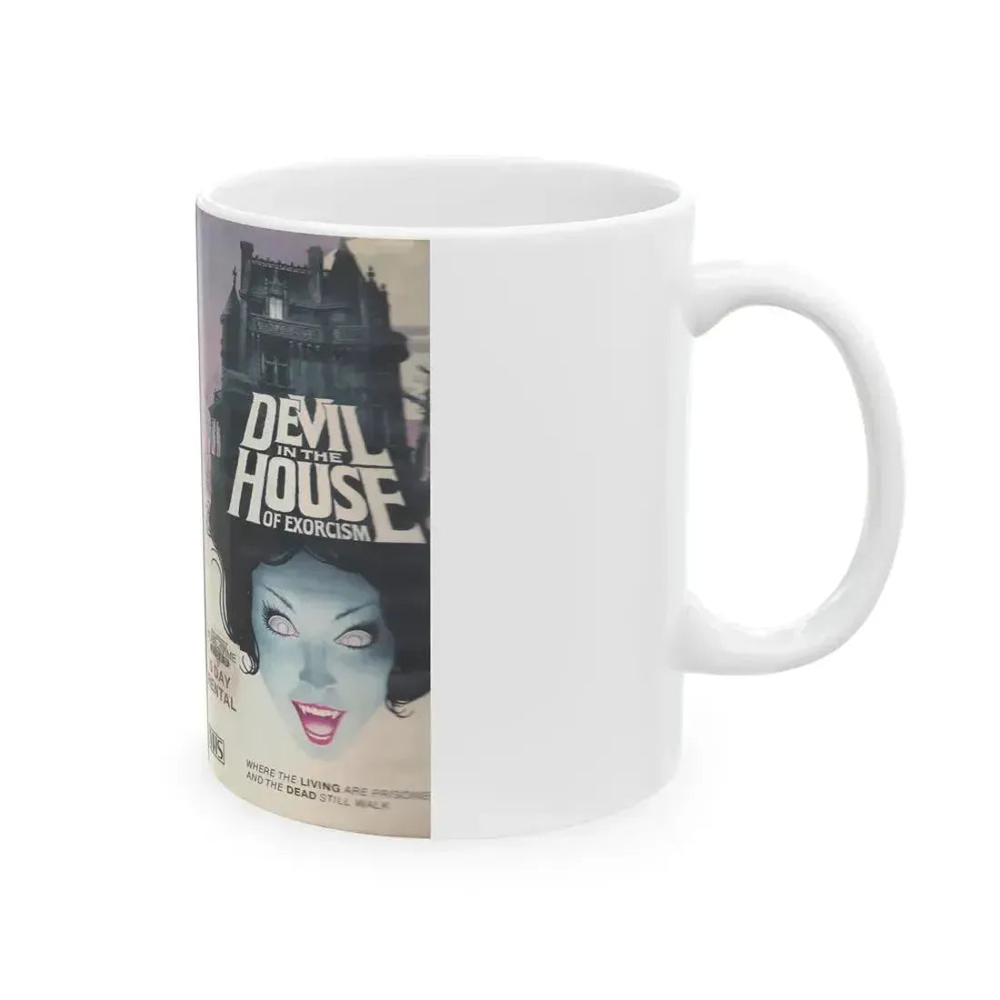 DEVIL IN THE HOUSE OF EXORCISM STAR TIME VIDEO (VHS COVER) - White Coffee Mug - Go Mug Yourself