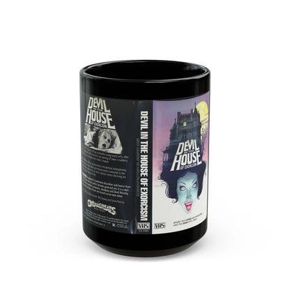 DEVIL IN THE HOUSE OF EXORCISM (VHS COVER) - Black Coffee Mug-15oz-Go Mug Yourself