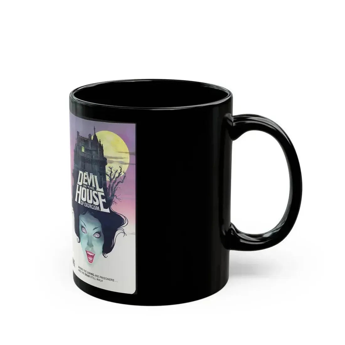DEVIL IN THE HOUSE OF EXORCISM (VHS COVER) - Black Coffee Mug - Go Mug Yourself