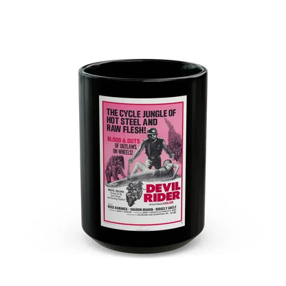 DEVIL RIDER 1970 Movie Poster - Black Coffee Mug 15oz - Go Mug Yourself