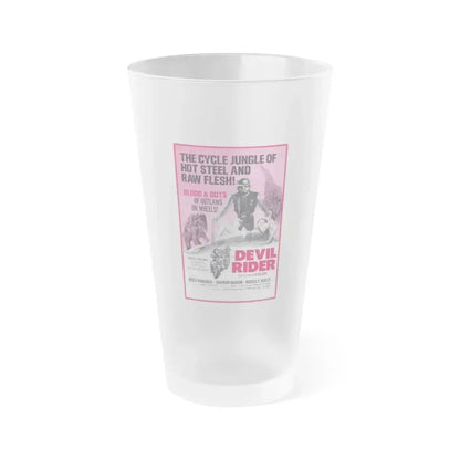 DEVIL RIDER 1970 Movie Poster - Frosted Pint Glass 16oz 16oz Frosted - Go Mug Yourself