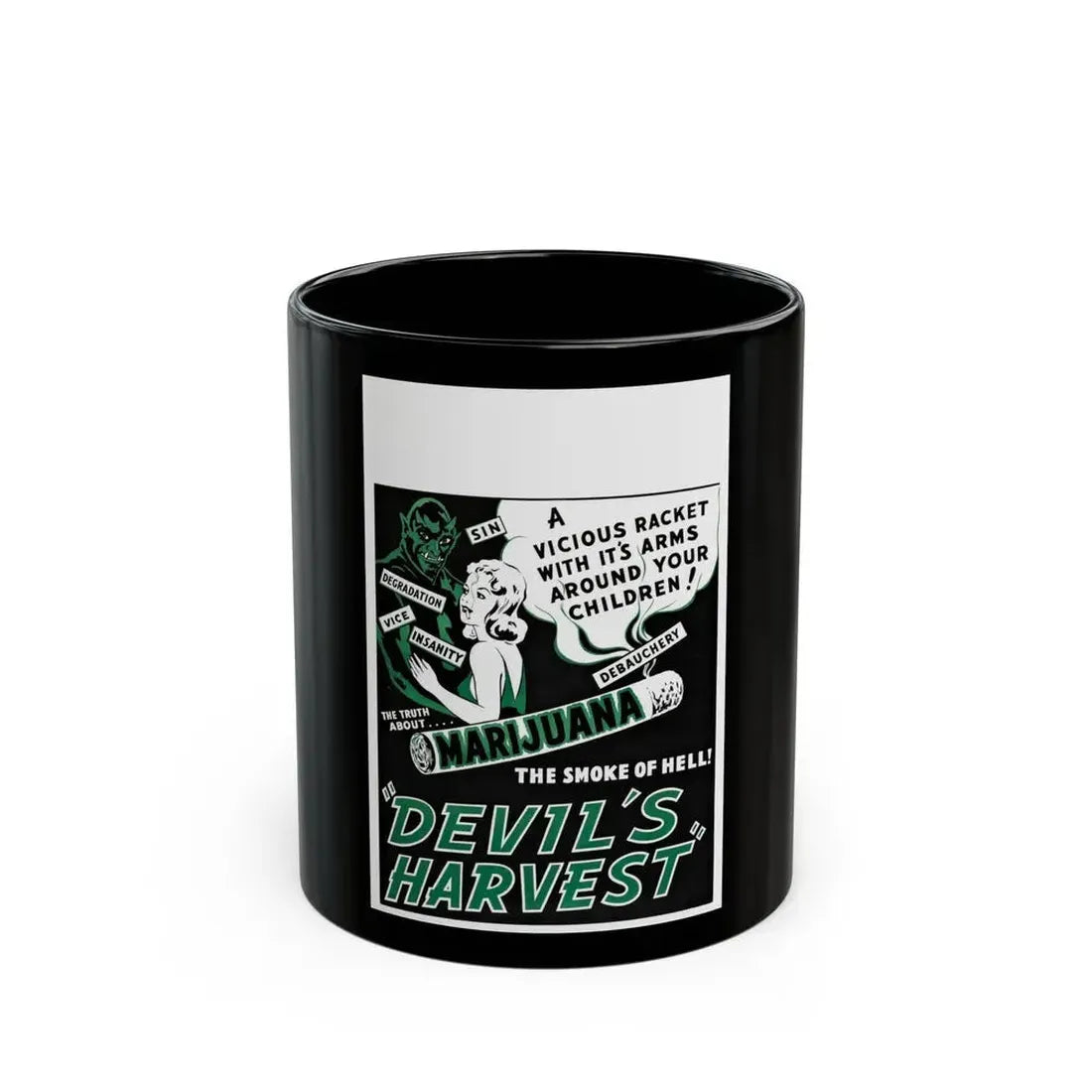 DEVIL'S HARVEST 1942 Movie Poster - Black Coffee Mug 11oz - Go Mug Yourself