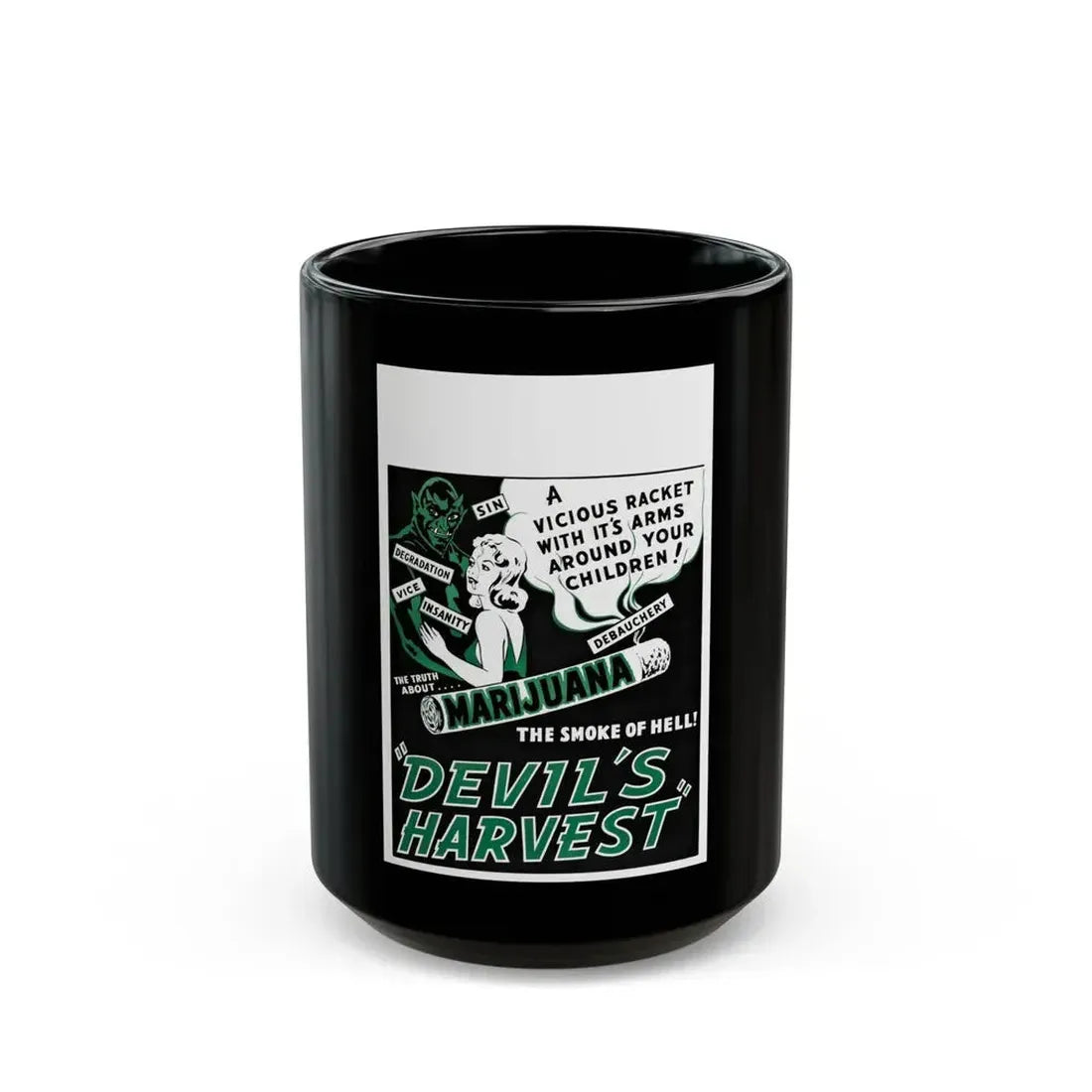 DEVIL'S HARVEST 1942 Movie Poster - Black Coffee Mug 15oz - Go Mug Yourself