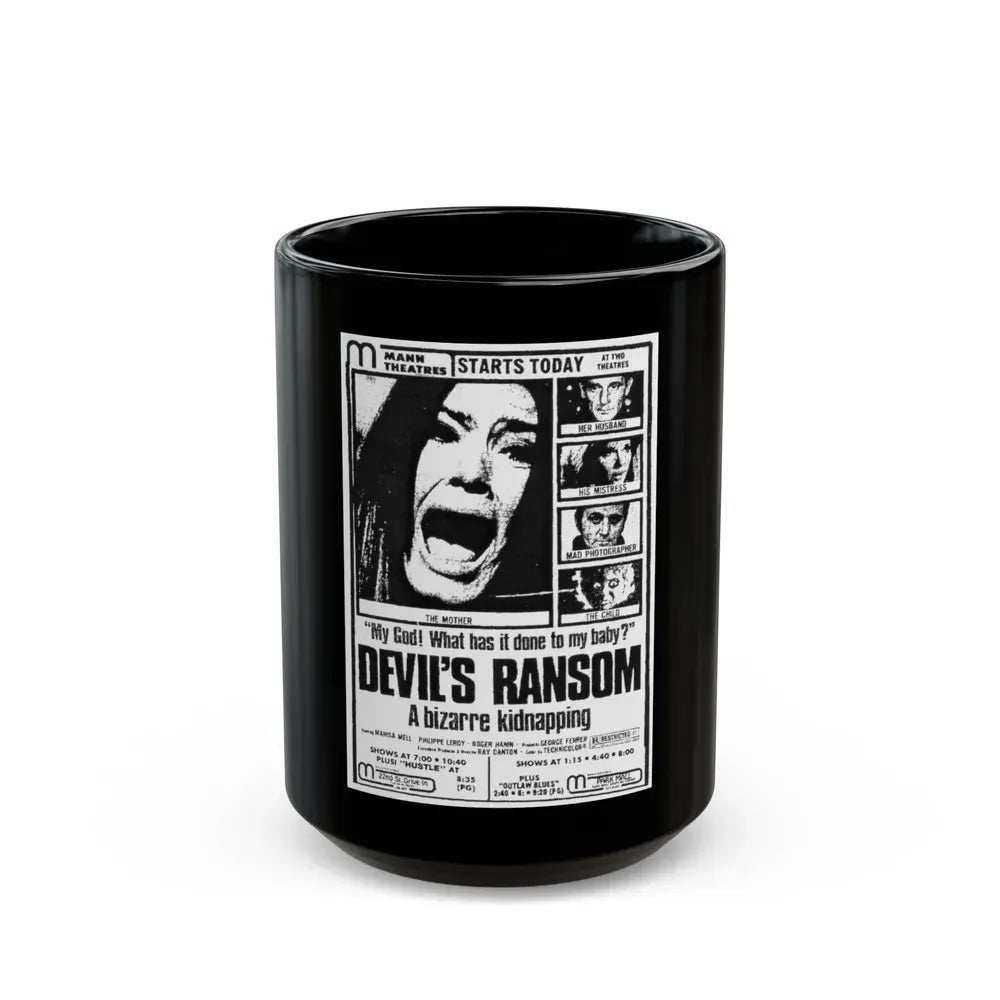 DEVIL'S RANSOM 1971 Movie Poster - Black Coffee Mug 15oz - Go Mug Yourself