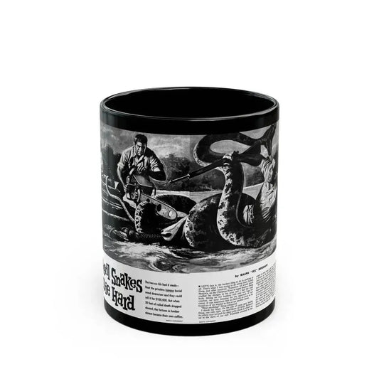 Devil Snakes Die Hard, Man's Conquest, October 1959 - Black Coffee Mug 11oz - Go Mug Yourself