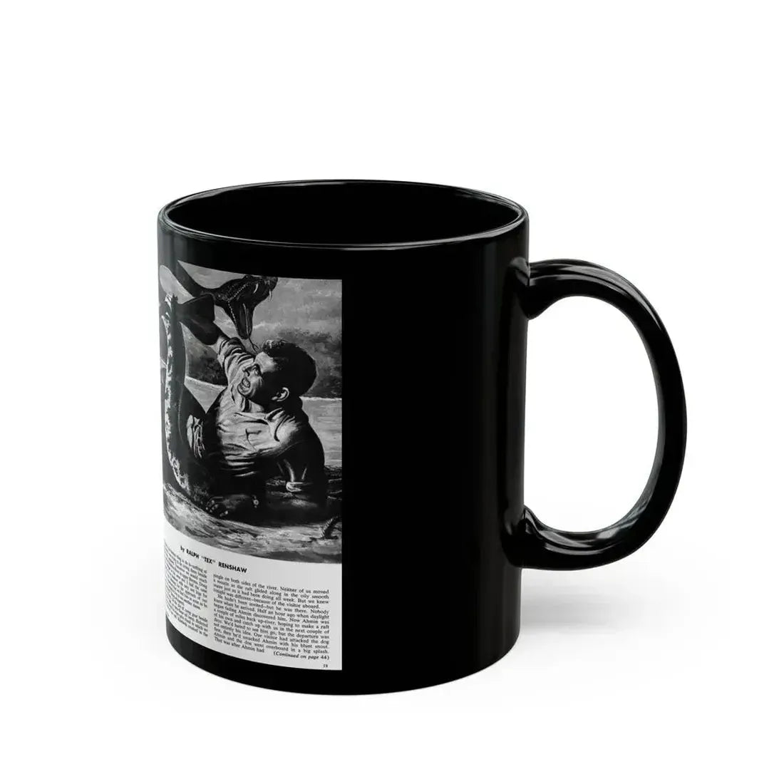 Devil Snakes Die Hard, Man's Conquest, October 1959 - Black Coffee Mug - Go Mug Yourself
