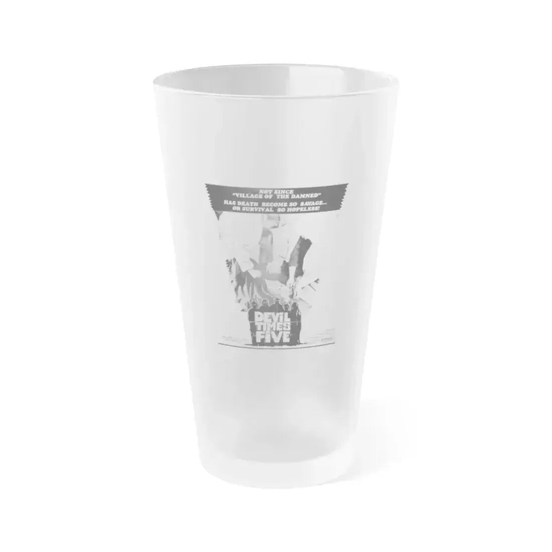 DEVIL TIMES FIVE 1974 Movie Poster - Frosted Pint Glass 16oz 16oz Frosted - Go Mug Yourself