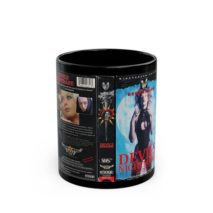 DEVILS NIGHTMARE (VHS COVER) - Black Coffee Mug-11oz-Go Mug Yourself