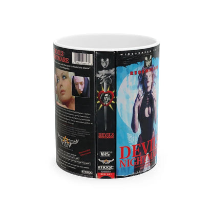 DEVILS NIGHTMARE (VHS COVER) - White Coffee Mug-11oz-Go Mug Yourself