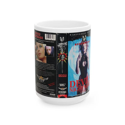 DEVILS NIGHTMARE (VHS COVER) - White Coffee Mug-15oz-Go Mug Yourself