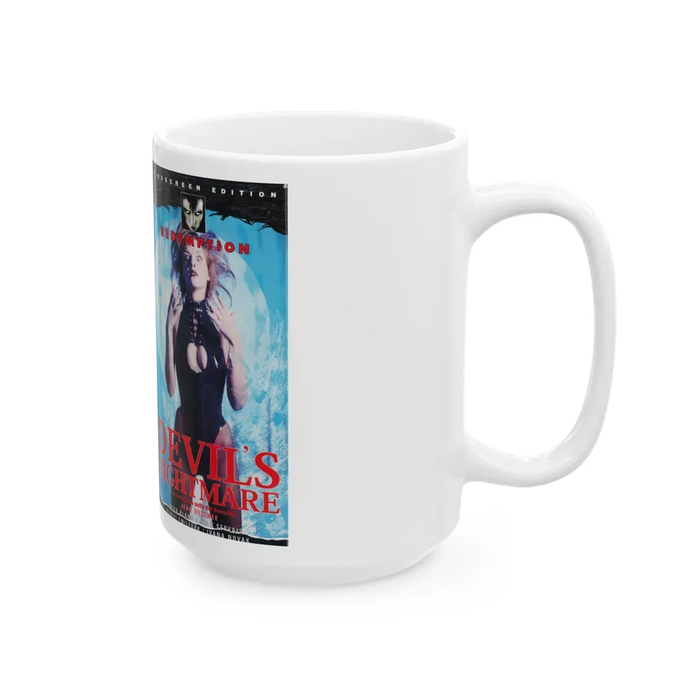 DEVILS NIGHTMARE (VHS COVER) - White Coffee Mug-Go Mug Yourself