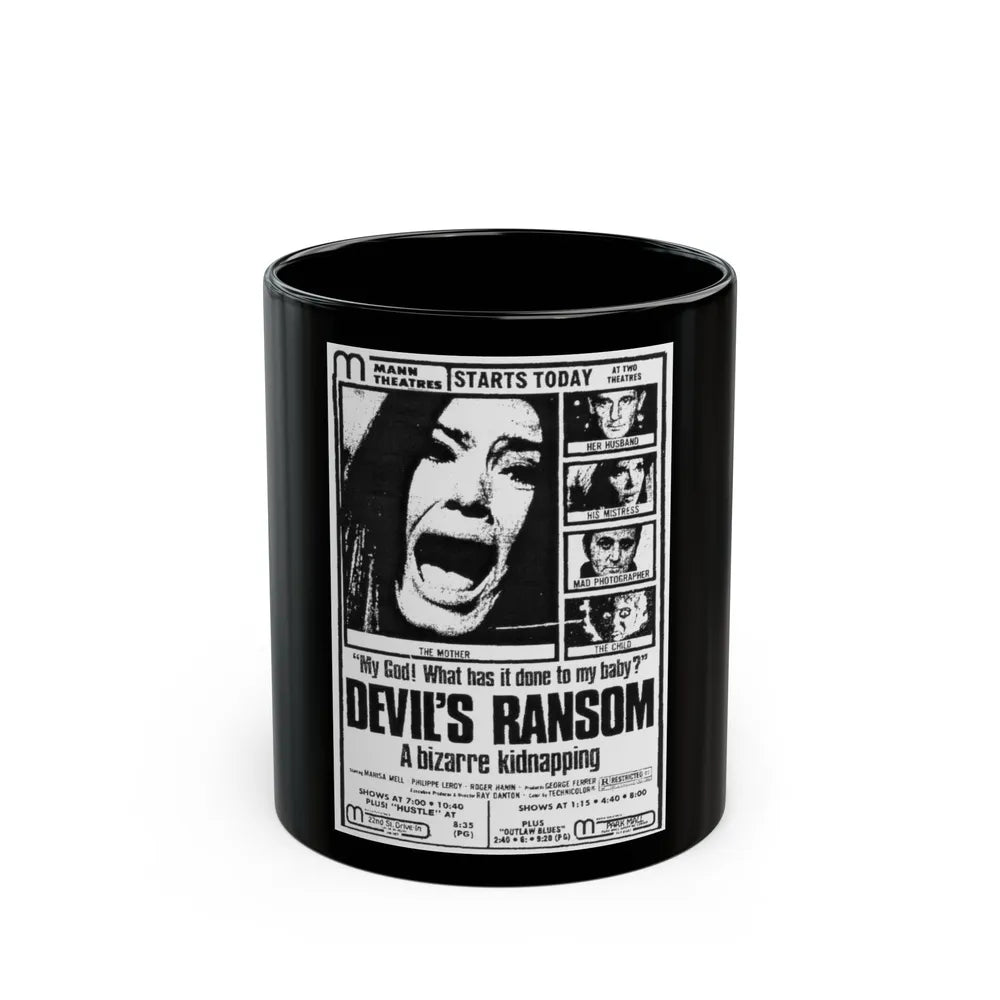 DEVIL'S RANSOM 1971 Movie Poster - Black Coffee Mug-11oz-Go Mug Yourself