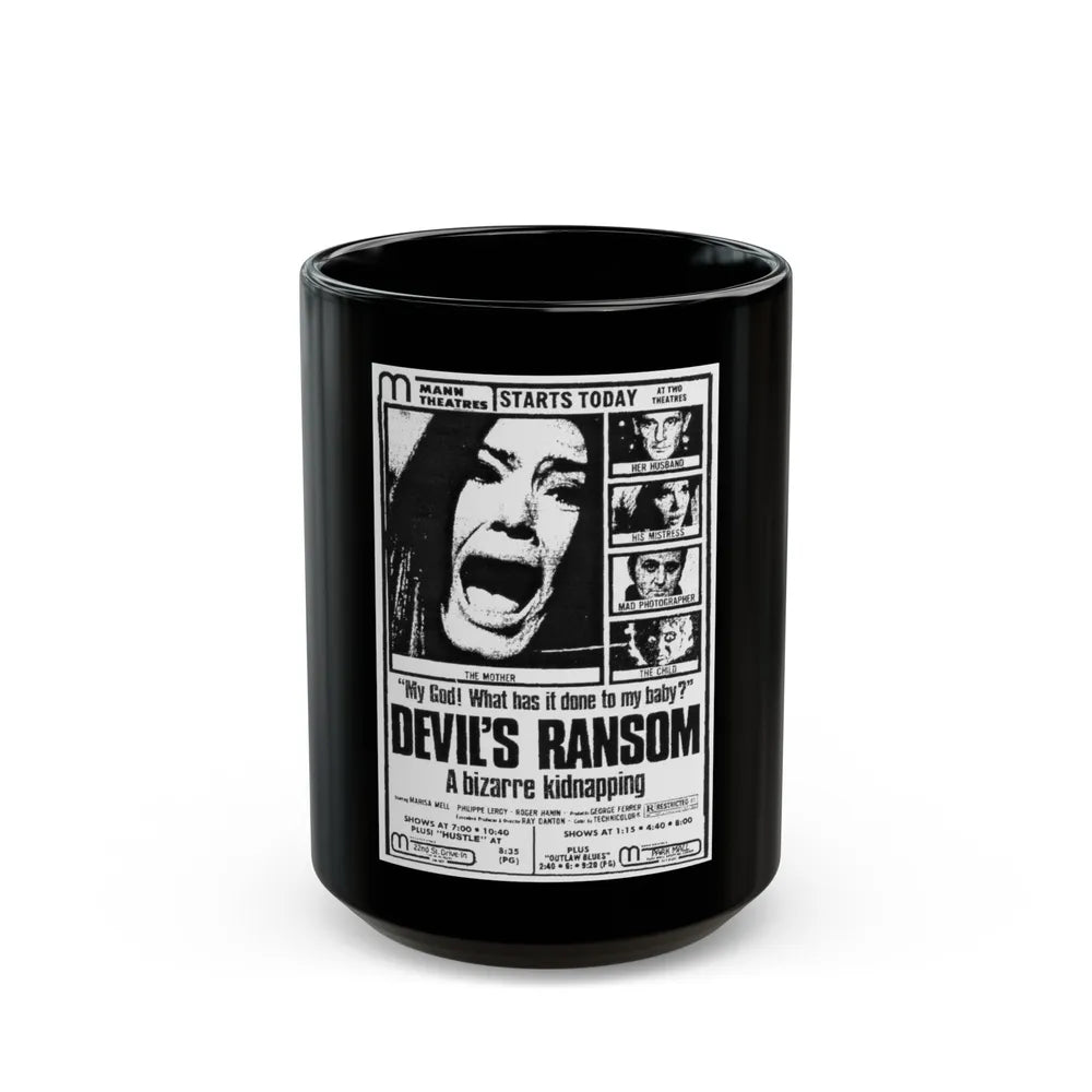 DEVIL'S RANSOM 1971 Movie Poster - Black Coffee Mug-15oz-Go Mug Yourself