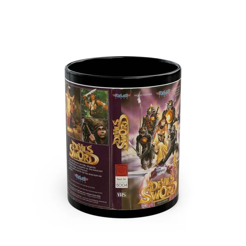 DEVILS SWORD REBELL VIDEO (VHS COVER) - Black Coffee Mug-11oz-Go Mug Yourself