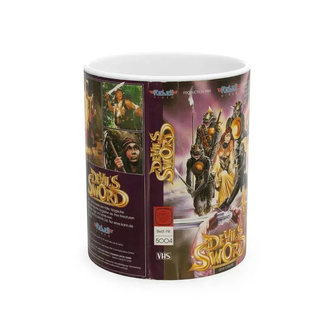 DEVILS SWORD REBELL VIDEO (VHS COVER) - White Coffee Mug 11oz - Go Mug Yourself