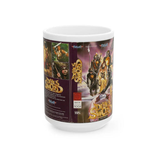 DEVILS SWORD REBELL VIDEO (VHS COVER) - White Coffee Mug-15oz-Go Mug Yourself