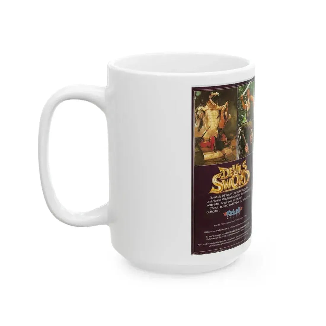 DEVILS SWORD REBELL VIDEO (VHS COVER) - White Coffee Mug - Go Mug Yourself