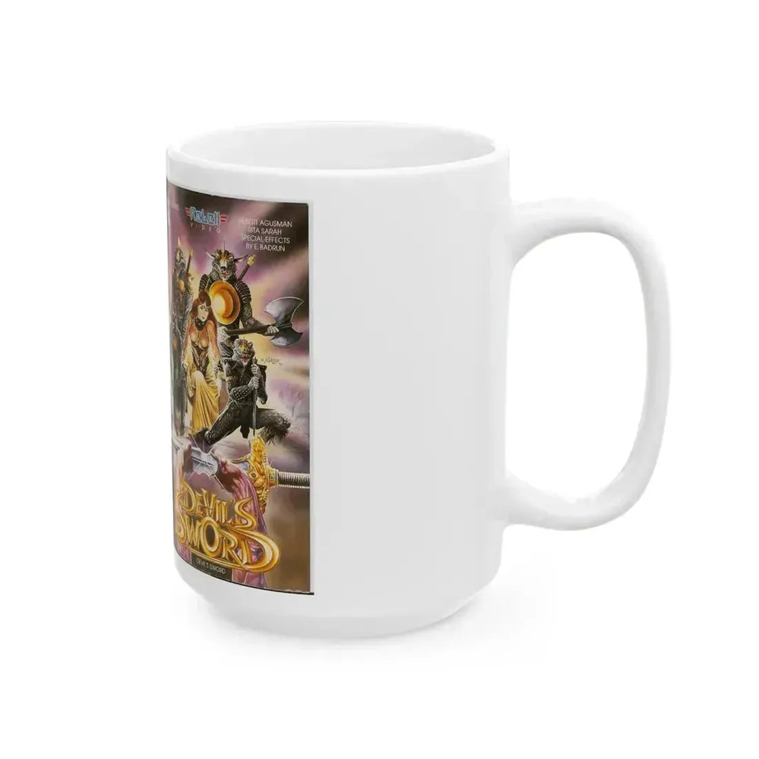 DEVILS SWORD (VHS COVER) - White Coffee Mug - Go Mug Yourself