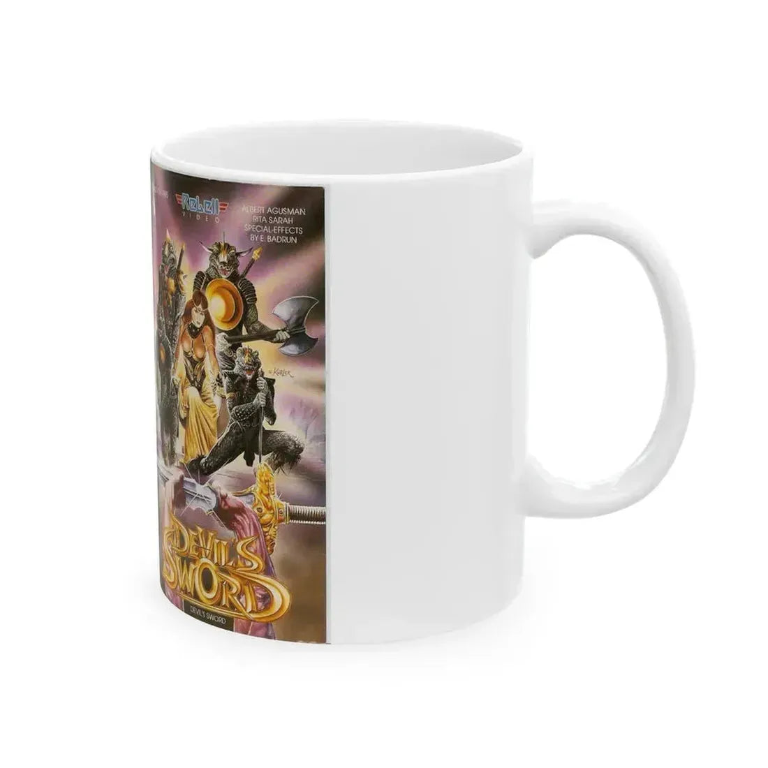 DEVILS SWORD (VHS COVER) - White Coffee Mug - Go Mug Yourself