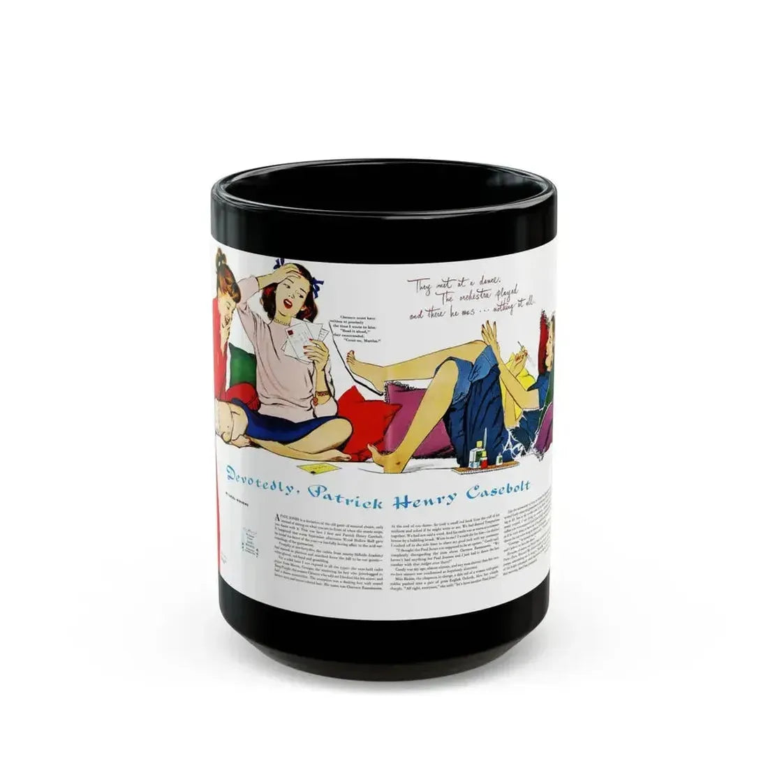 Devotedly, Patrick Henry Casebolt, Ladies' Home Journal, September 1951 - Black Coffee Mug 15oz - Go Mug Yourself